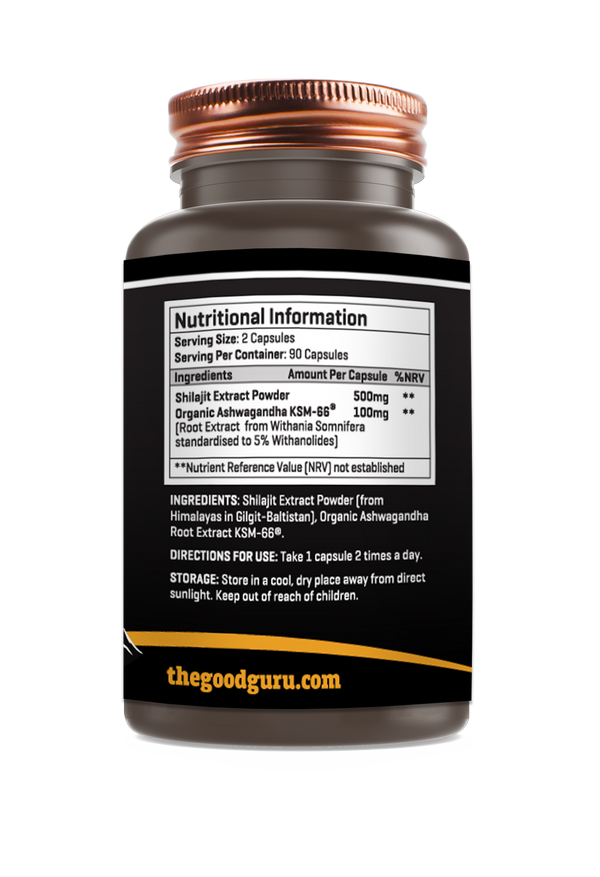 The Good Guru Gold Shilajit + Ashwagandha KSM66