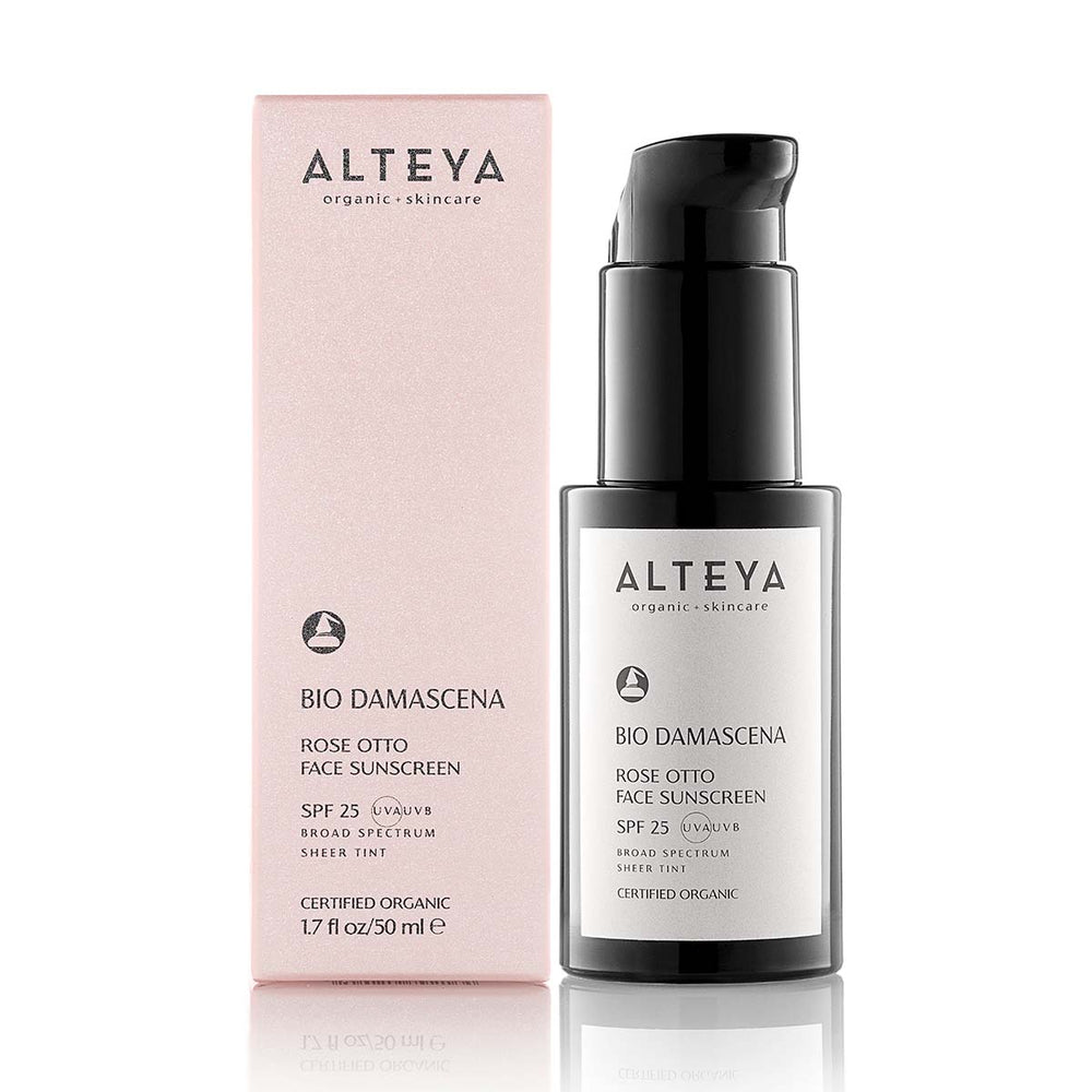 Alteya Organics Bio Damascena Organic Rose Otto Face Sunscreen Cream SPF25