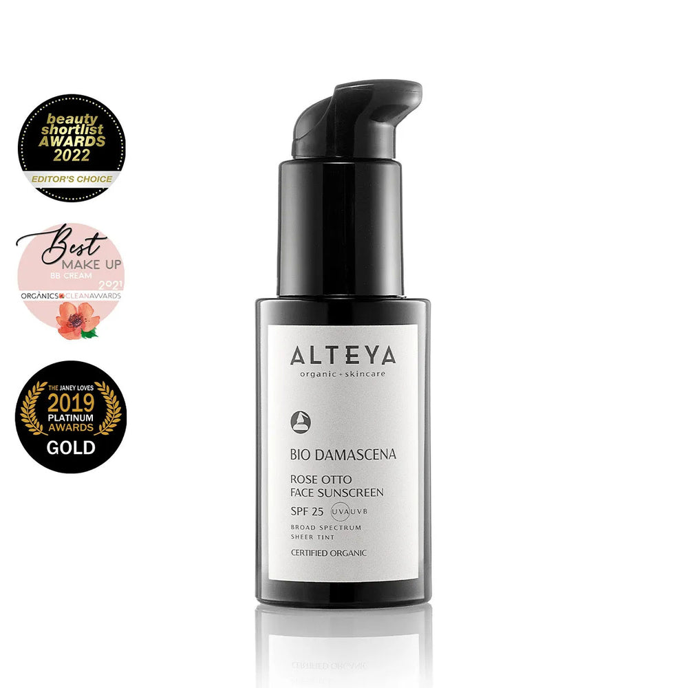 Alteya Organics Bio Damascena Organic Rose Otto Face Sunscreen Cream SPF25