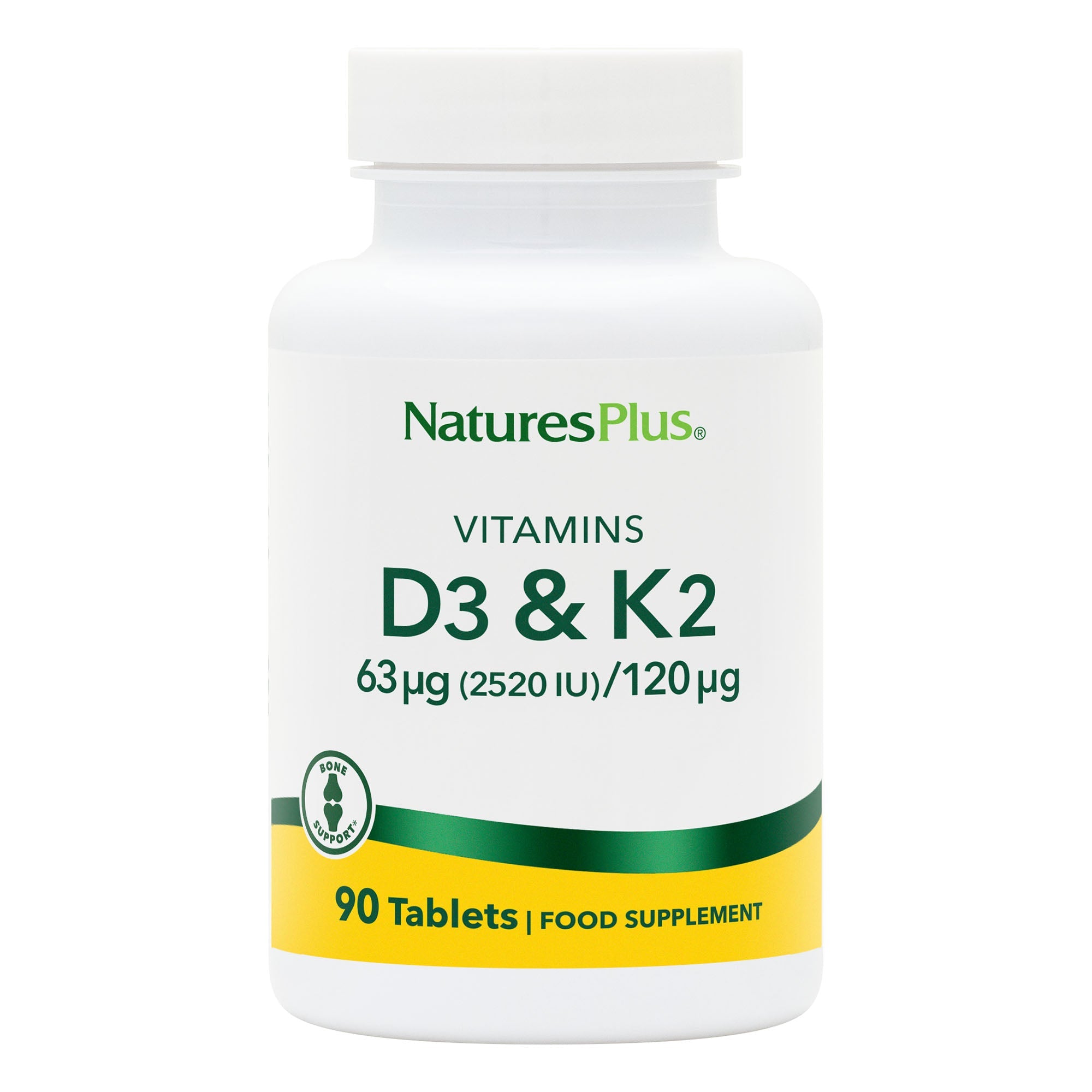 NaturesPlus Vitamins D3 & K2 90 Tablets