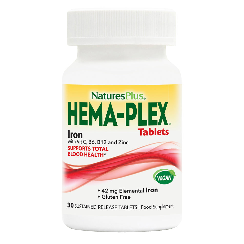 NaturesPlus HEMA-PLEX® Iron 30 Tablets (Pack of 2)