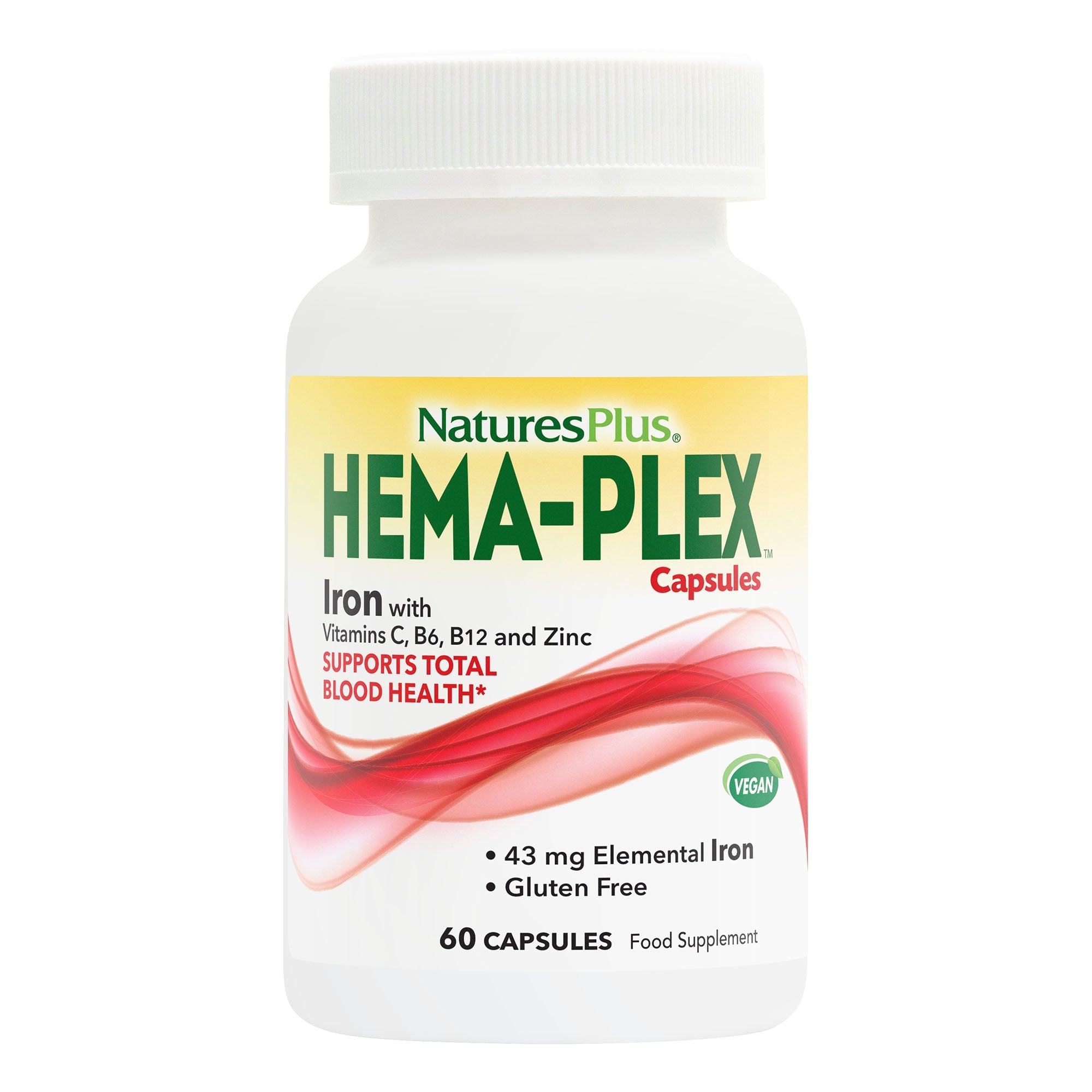 NaturesPlus HEMA-PLEX® Iron 60 Capsules