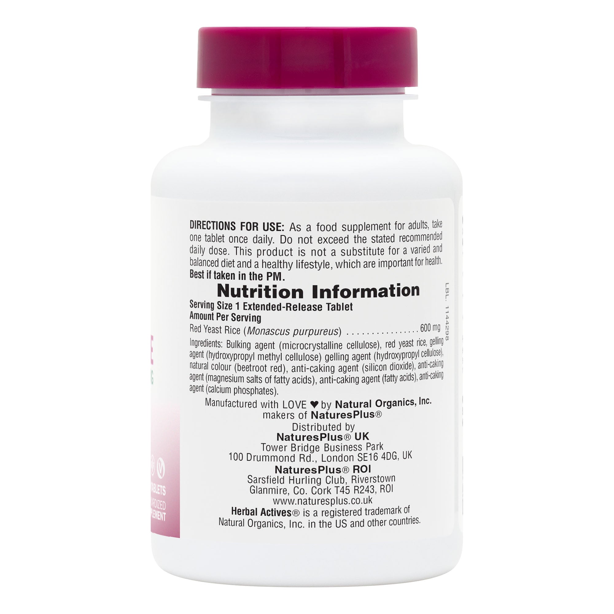 NaturesPlus Herbal Actives Red Yeast Rice Extended Release Tablets 5