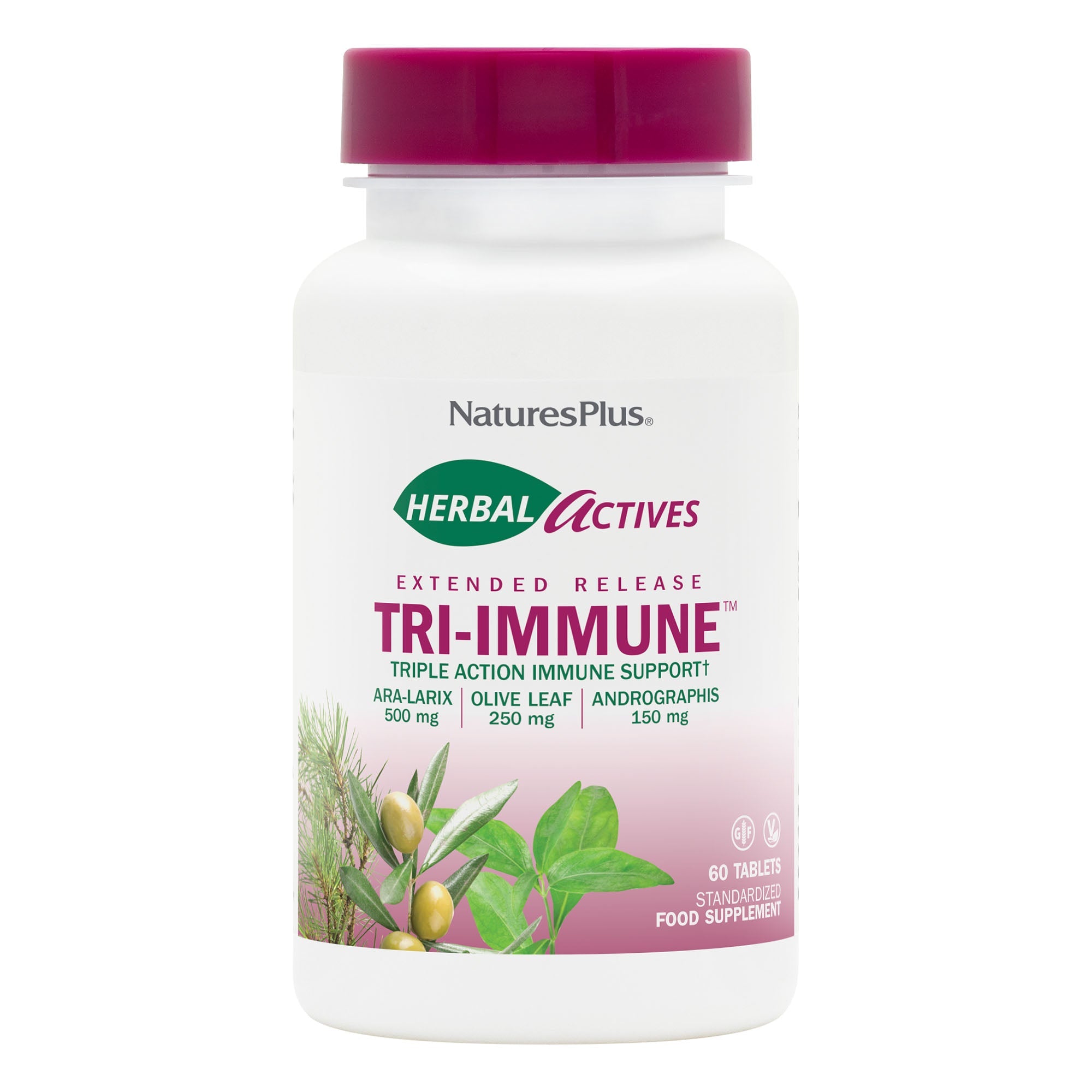 NaturesPlus Herbal Actives Tri-Immune Extended Release 60 Tablets