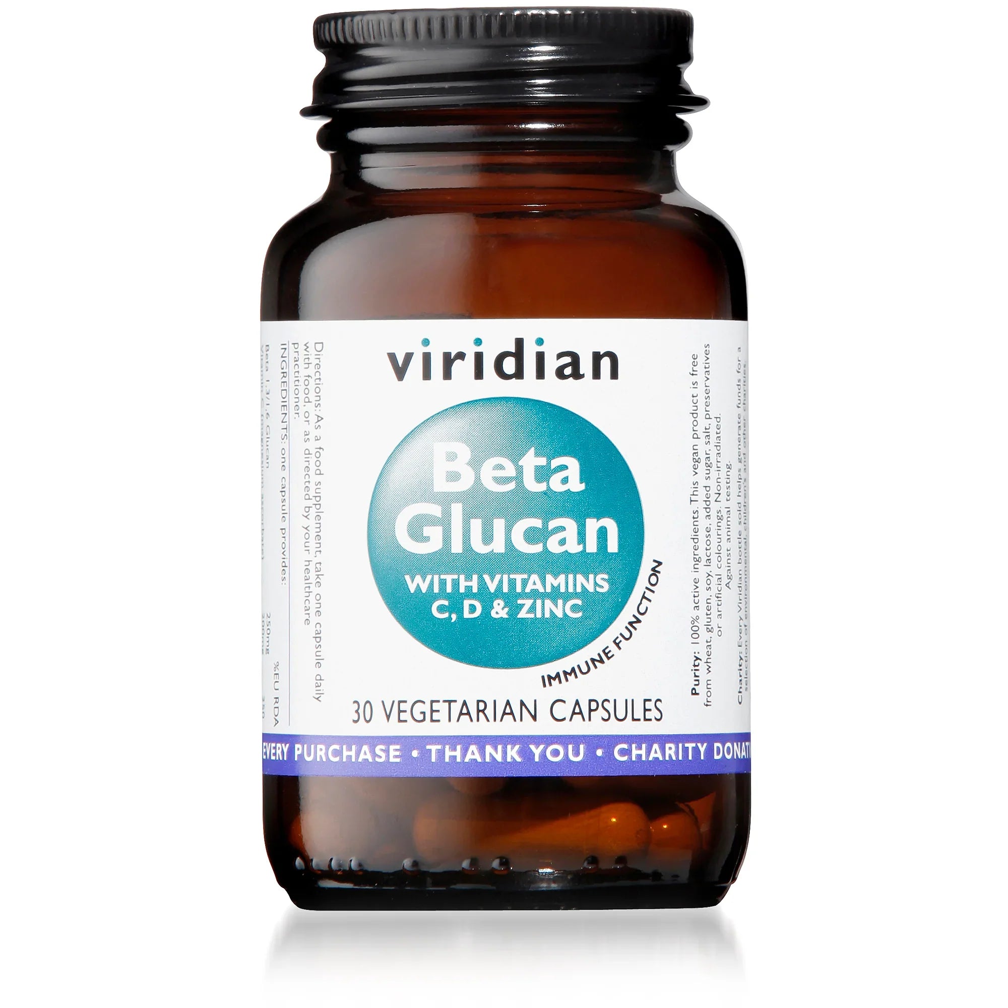Viridian Beta Glucan Complex 30 Capsules