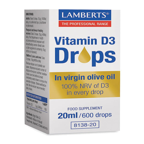 Lamberts Vitamin D3 Drops 20ml (Pack of 2)