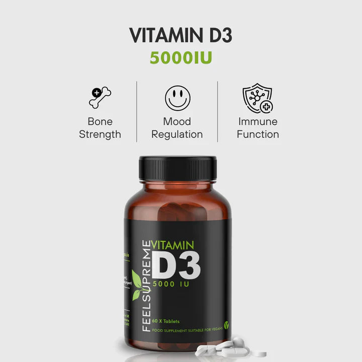 Feel Supreme Vitamin D3 | 5000iu (Pack of 2)