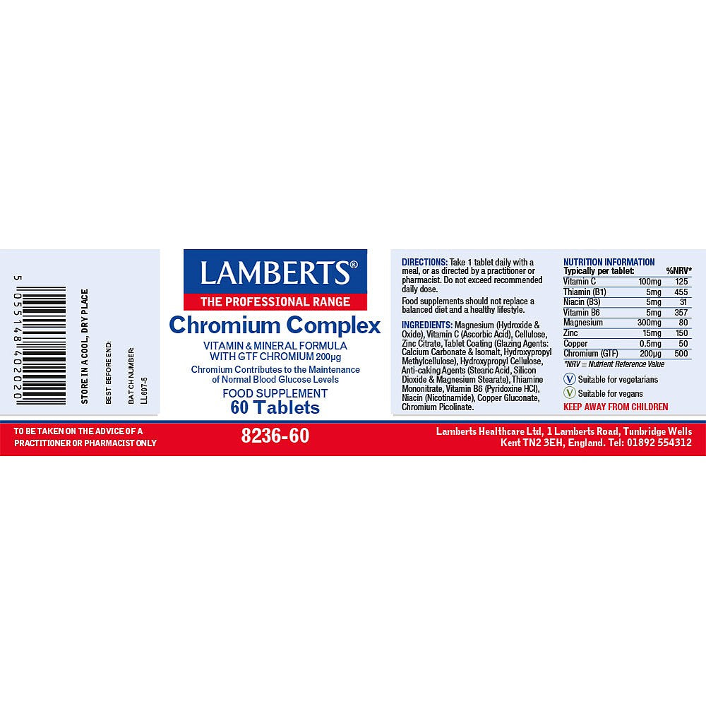 Lamberts Chromium Complex 60 Tablets image 2