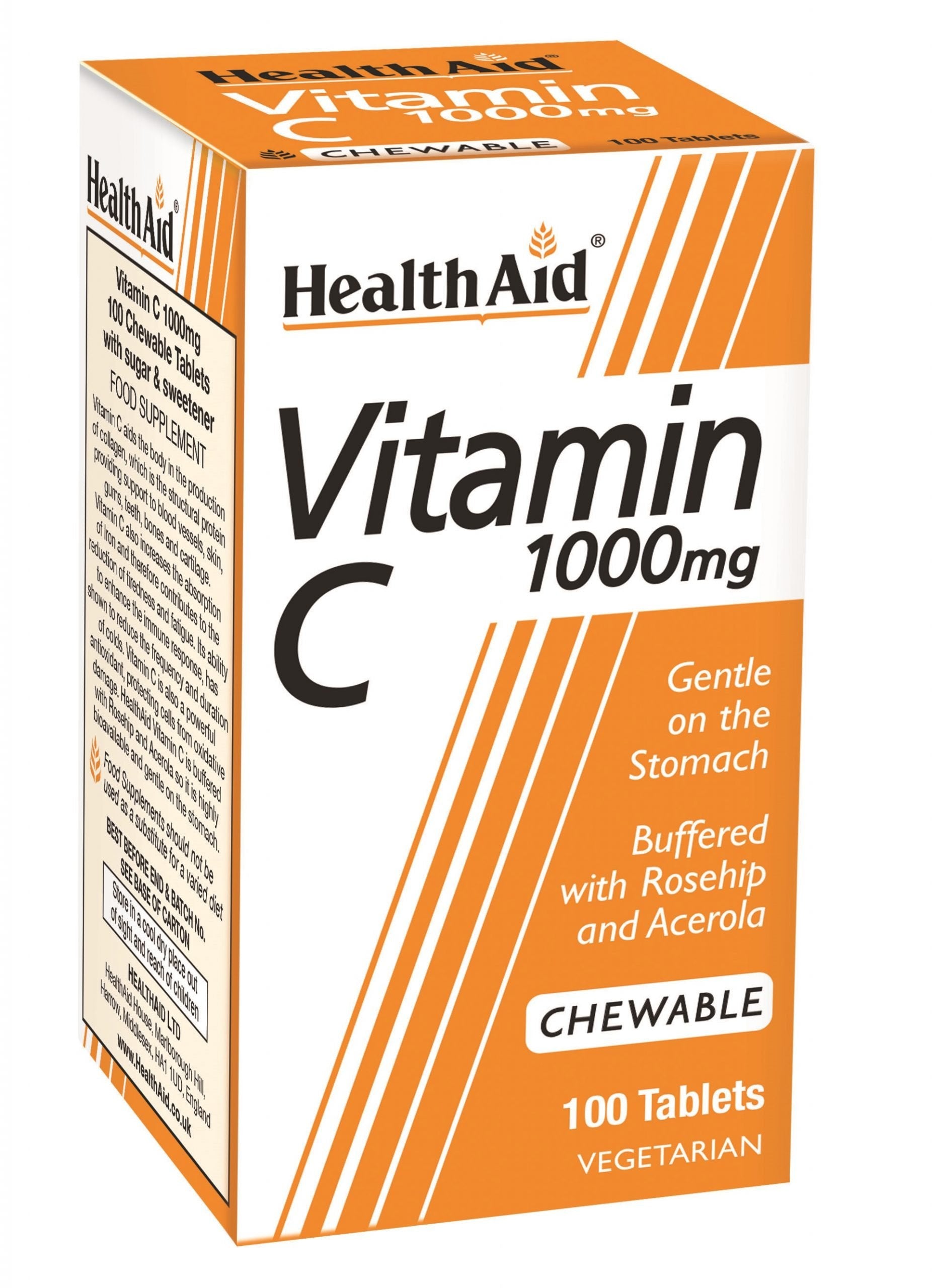 HealthAid Vitamin C 1000mg Tablets Chewable - 100 Tablets image