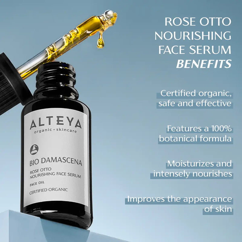 Alteya Organics Bio Damascena Organic Rose Otto Nourishing Face Serum 3