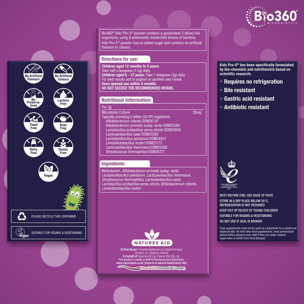 Natures Aid Bio360 Kidz Pro-5 (5 Billion Bacteria) 5