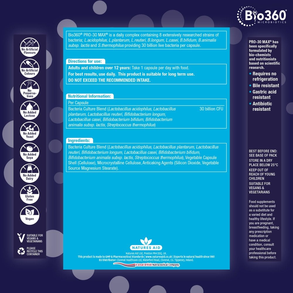 Natures Aid Bio360 Pro-30 MAX (30 Billion Bacteria) 6