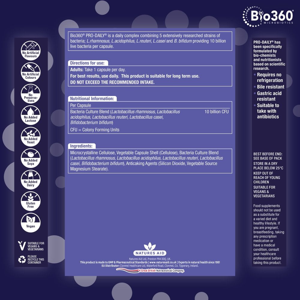 Natures Aid Bio360 Pro-Daily (10 Billion Bacteria) 6