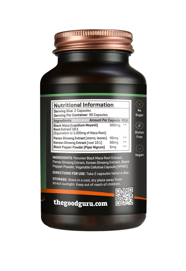 The Good Guru Black Maca + Ginseng