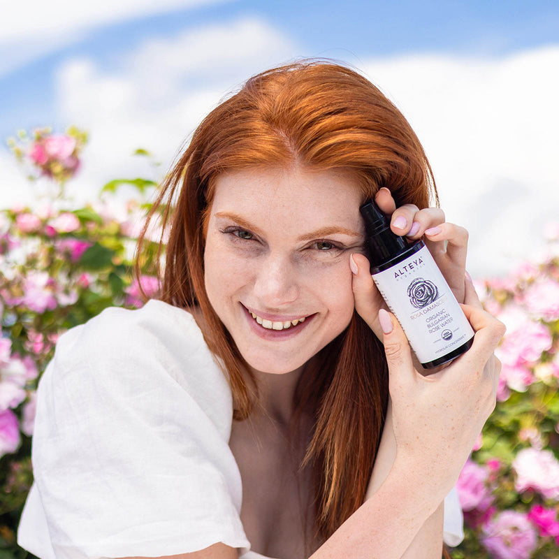 Alteya Organics Organic Bulgarian Rose Water 100 ml - Violet Glass Spray Bottle 5
