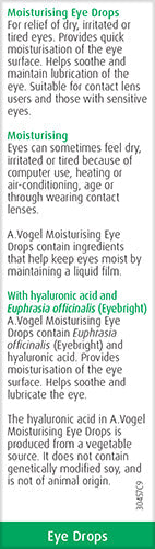 A.Vogel Moisturising Eye Drops with Euphrasia & Hyaluronic acid for dry and irritated eyes, 10ml image 4