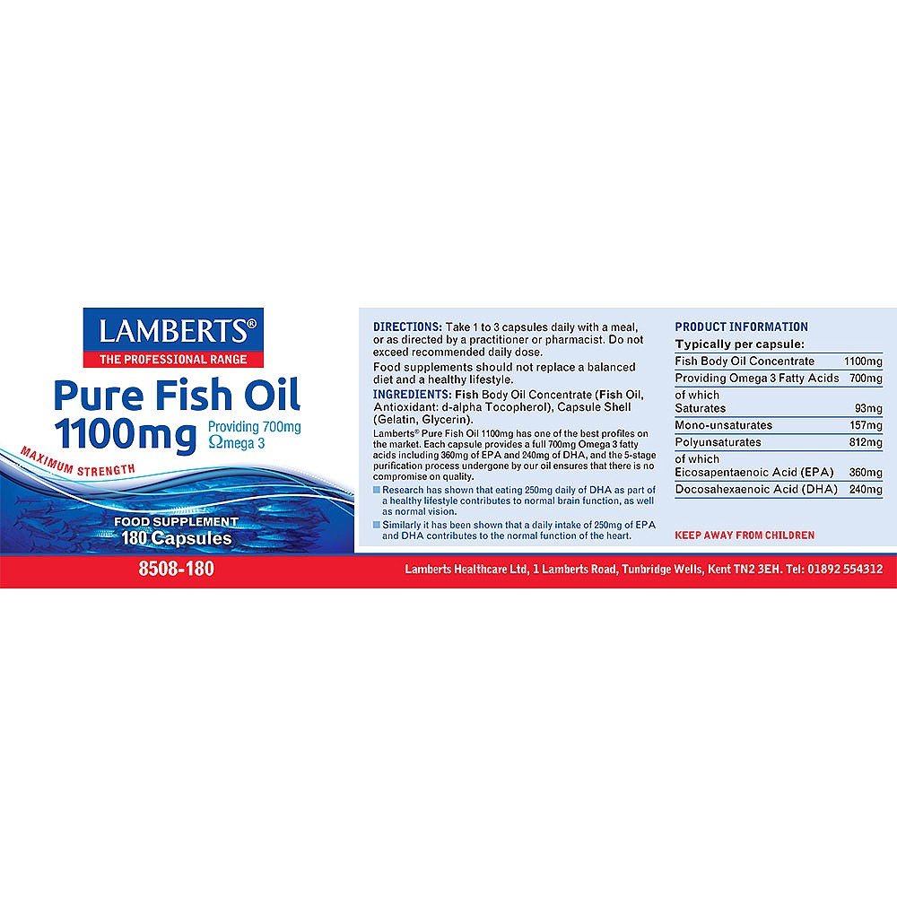 Lamberts Pure Fish Oil 1100mg image 1