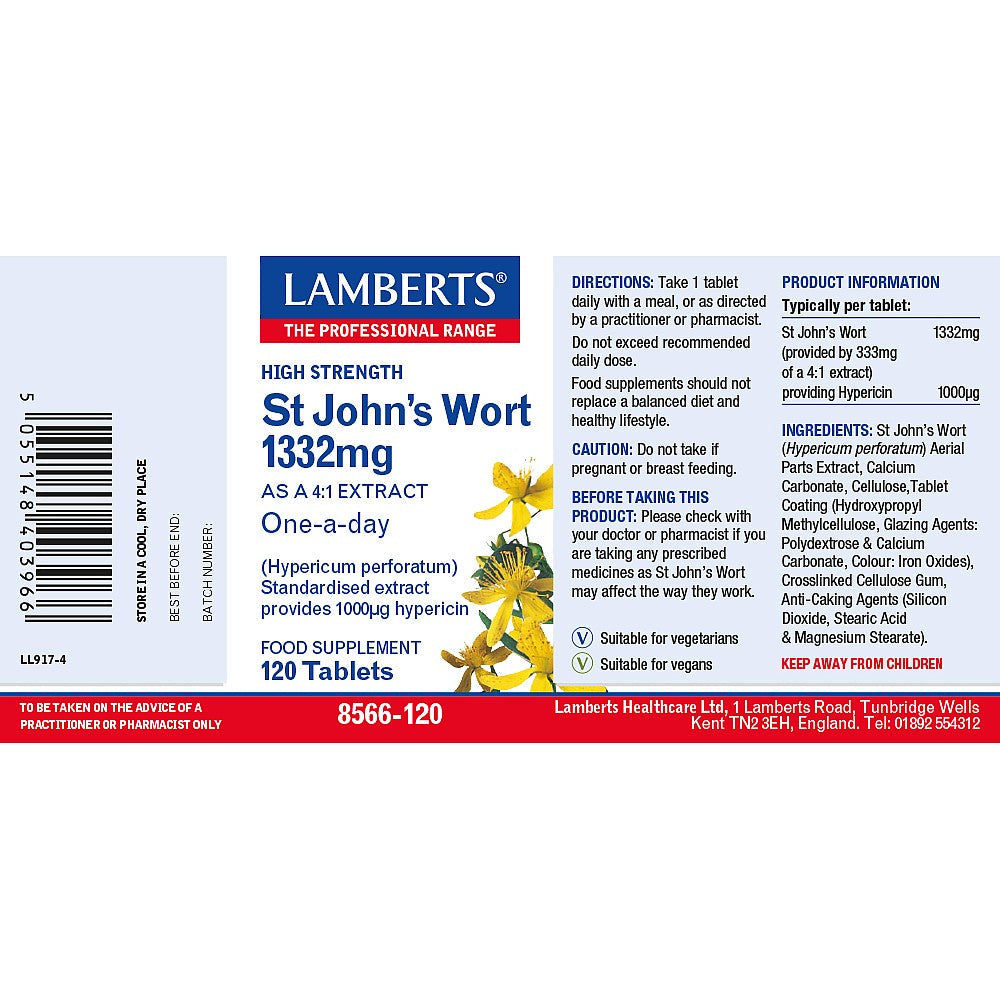 Lamberts St. John's Wort One-a-Day 120 tablets image 2