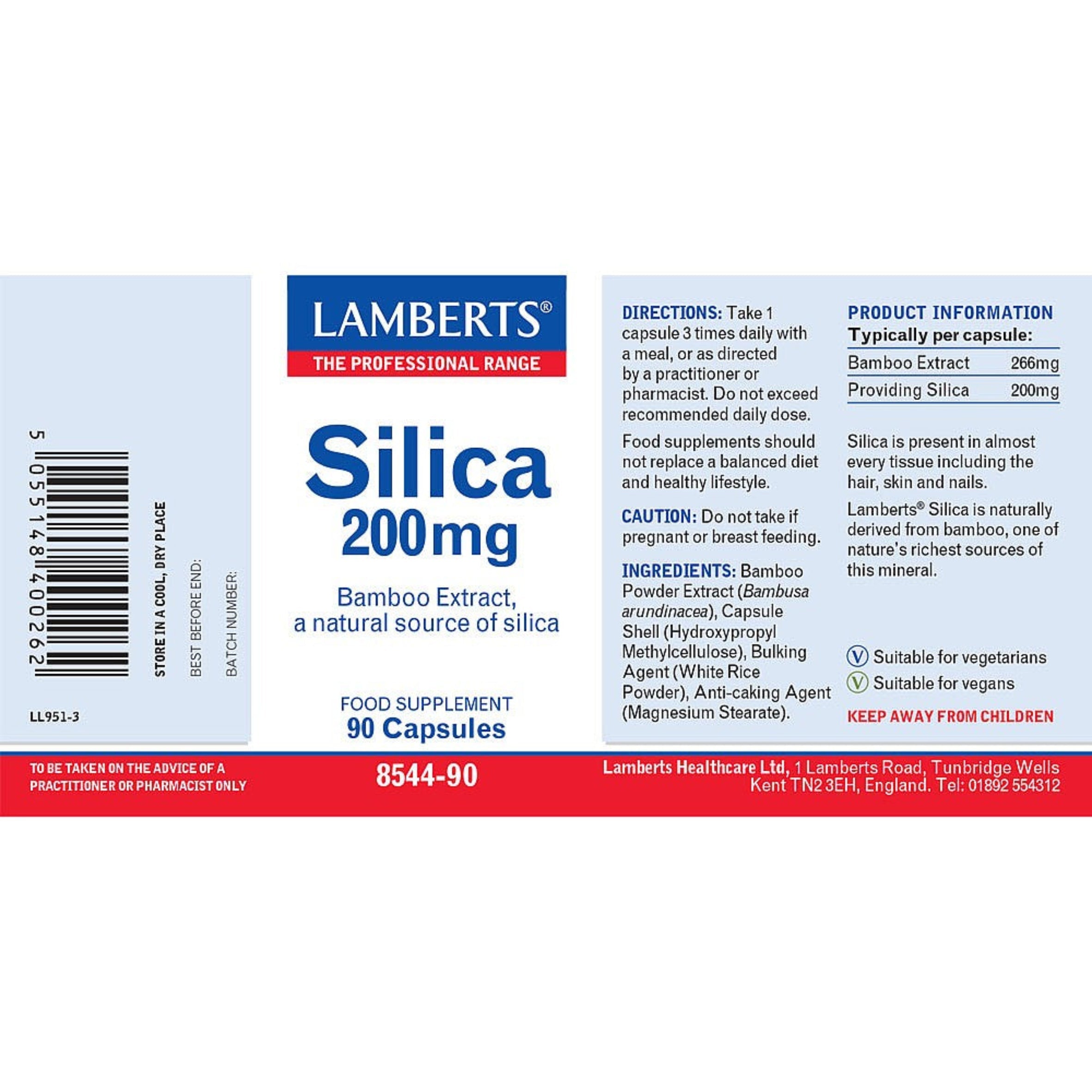 Lamberts Silica 200mg 90 capsules image 2