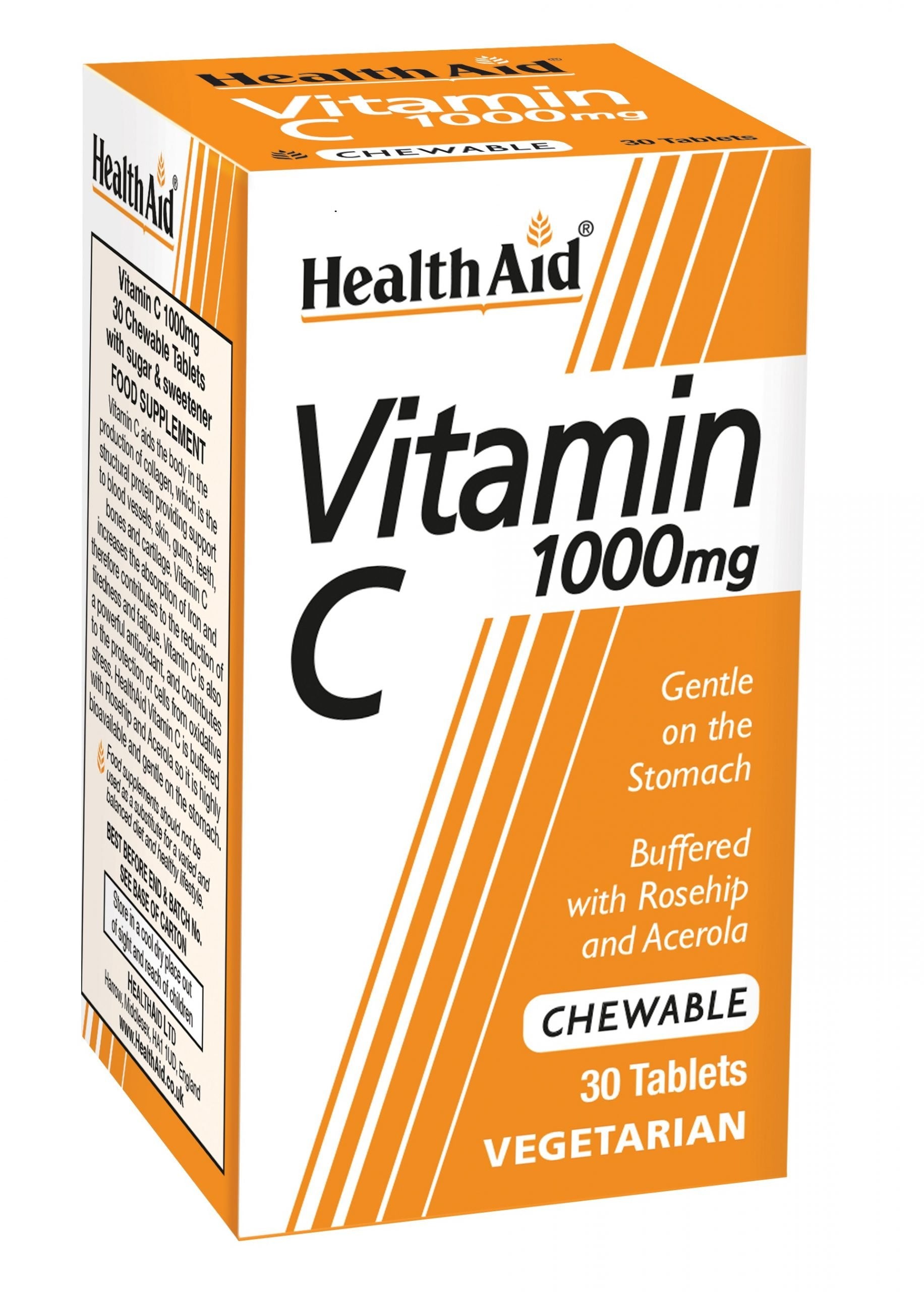HealthAid Vitamin C 100% Pure Ultrafine Powder - 30 tablets image