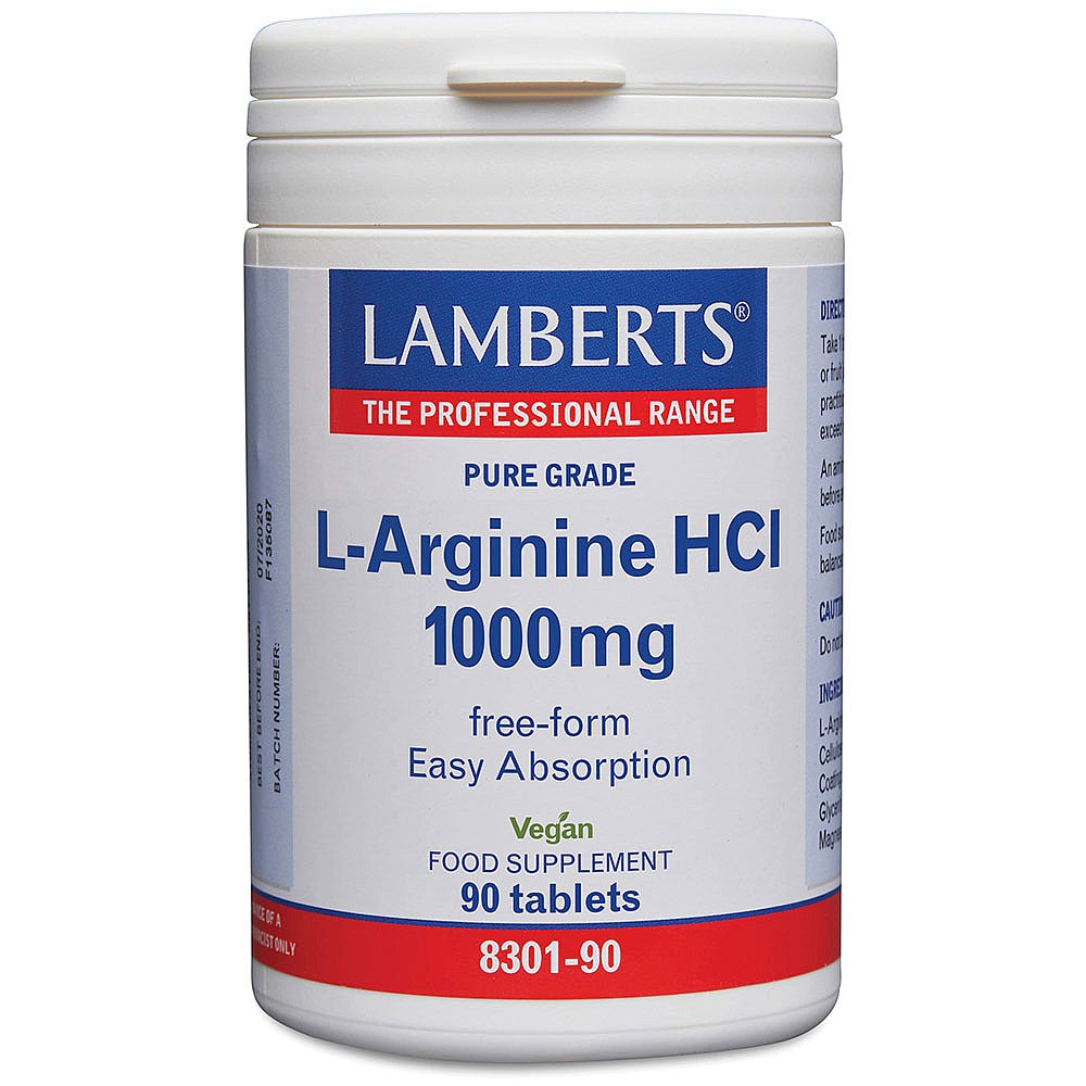 Lamberts L-Arginine HCl 1000mg 90 tablets image 0