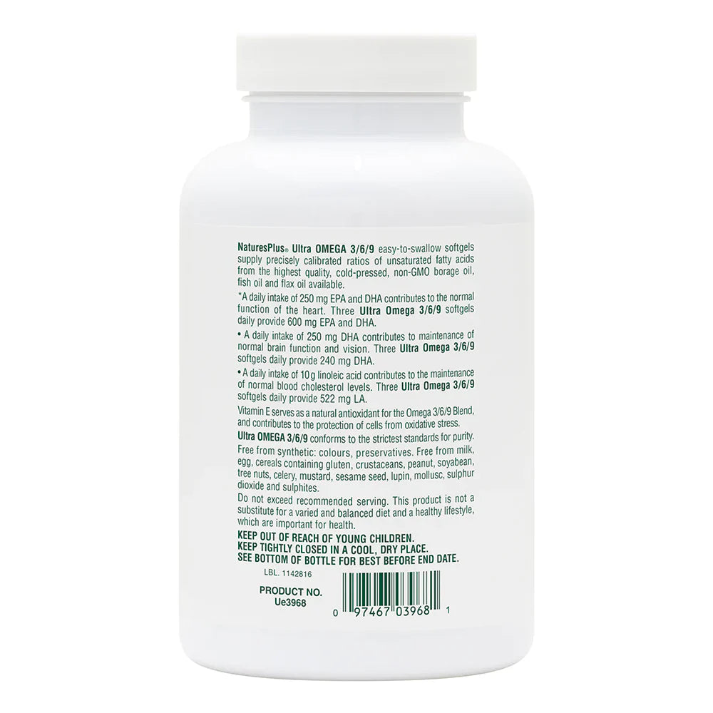 NaturesPlus Ultra Omega 3/6/9 90 Softgels image 1