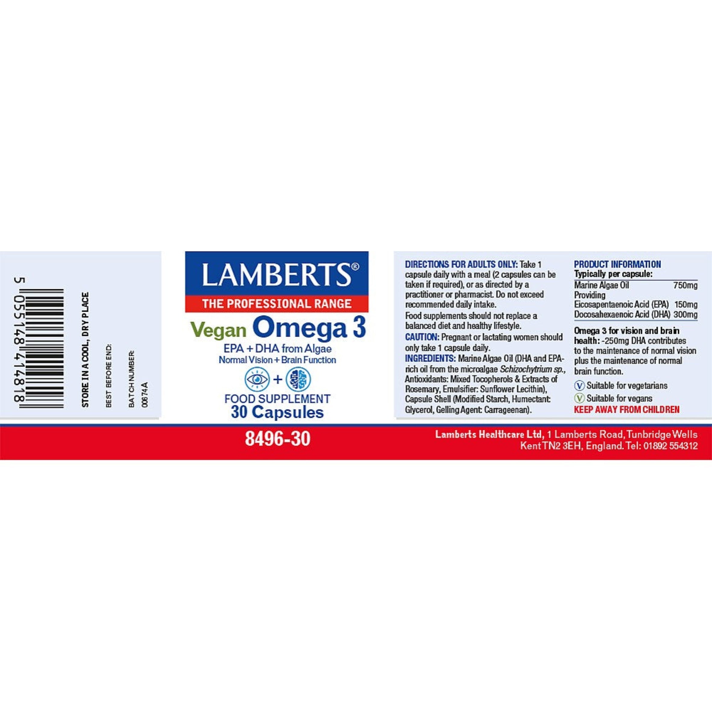 Lamberts Vegan Omega 3 Capsules image 1