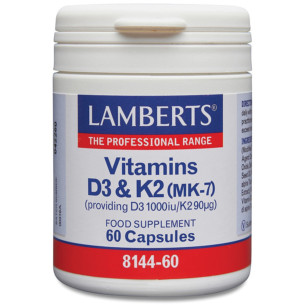 Lamberts Vitamins D3 (1000iu) and K2 (90µg) 60 capsules image 0