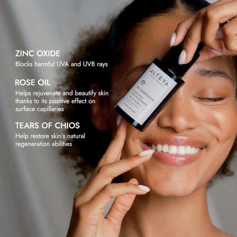 Alteya Organics Bio Damascena Organic Rose Otto Face Sunscreen Cream SPF25 4