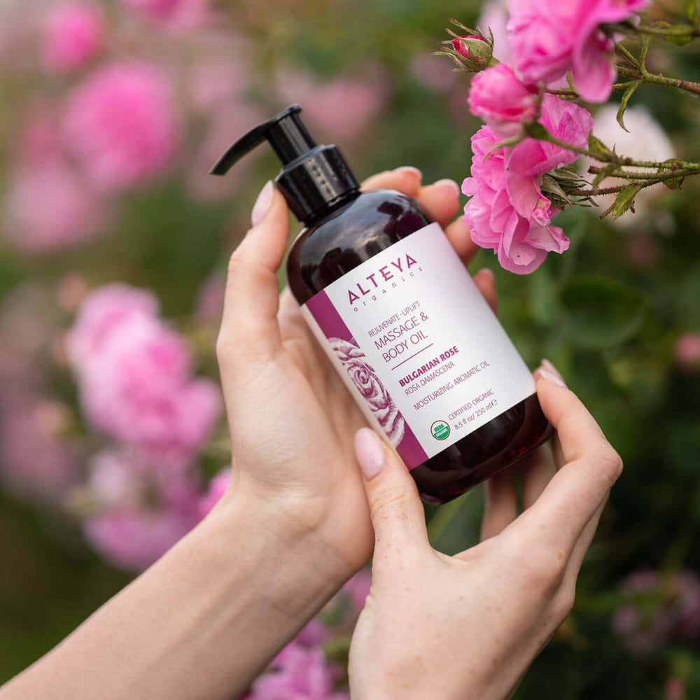 Alteya Organics Rejuvenate + Uplift Massage & Body Oil Bulgarian Rose