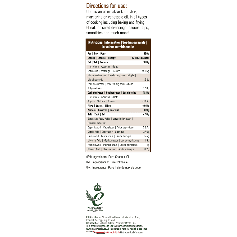 Natures Aid Coconut Oil Liquid 3