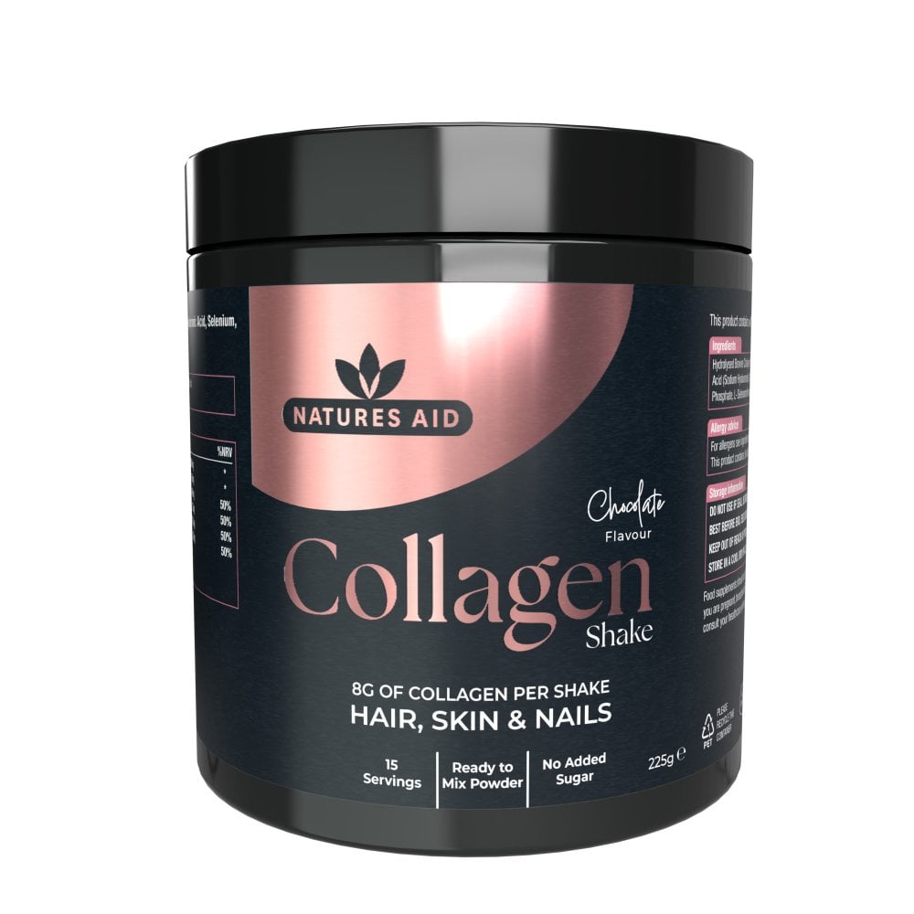 Natures Aid Collagen Shake Powder 8000mg - Chocolate 225g