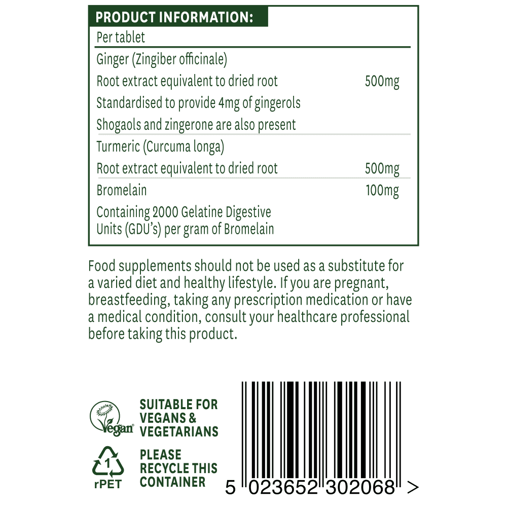 Natures Aid Ginger, Turmeric & Bromelain 3