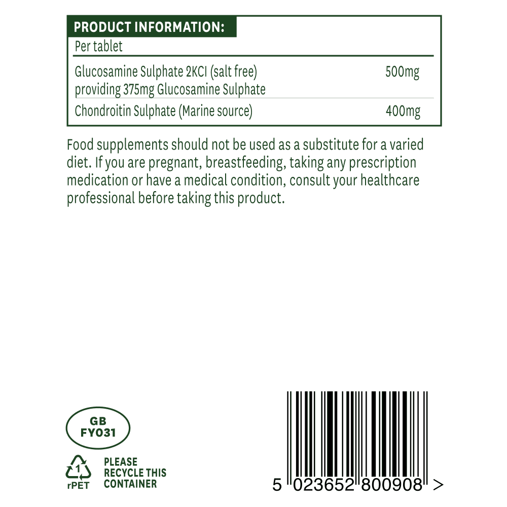 Natures Aid Glucosamine 500mg + Chondroitin 400mg 3