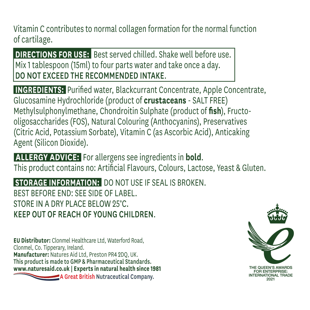 Natures Aid Glucosamine, MSM & Chondroitin Liquid 2