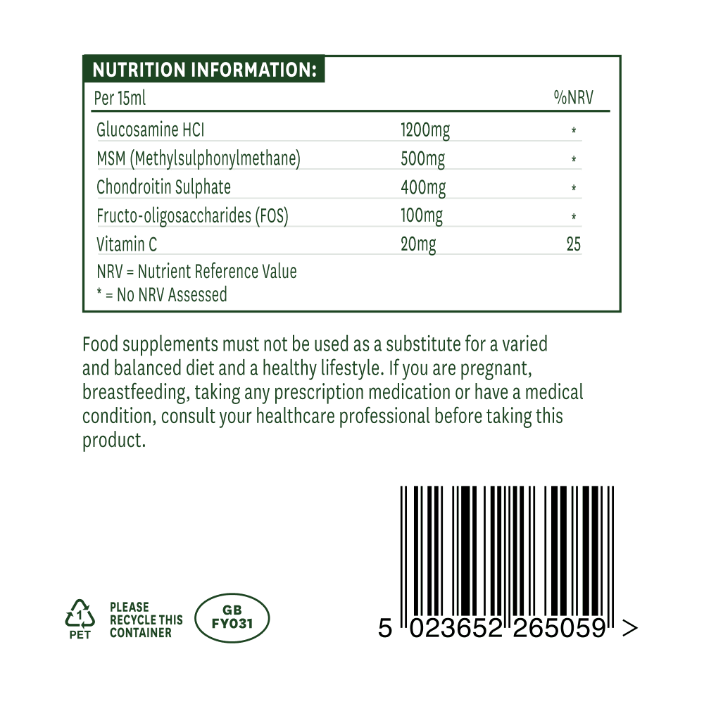 Natures Aid Glucosamine, MSM & Chondroitin Liquid 3