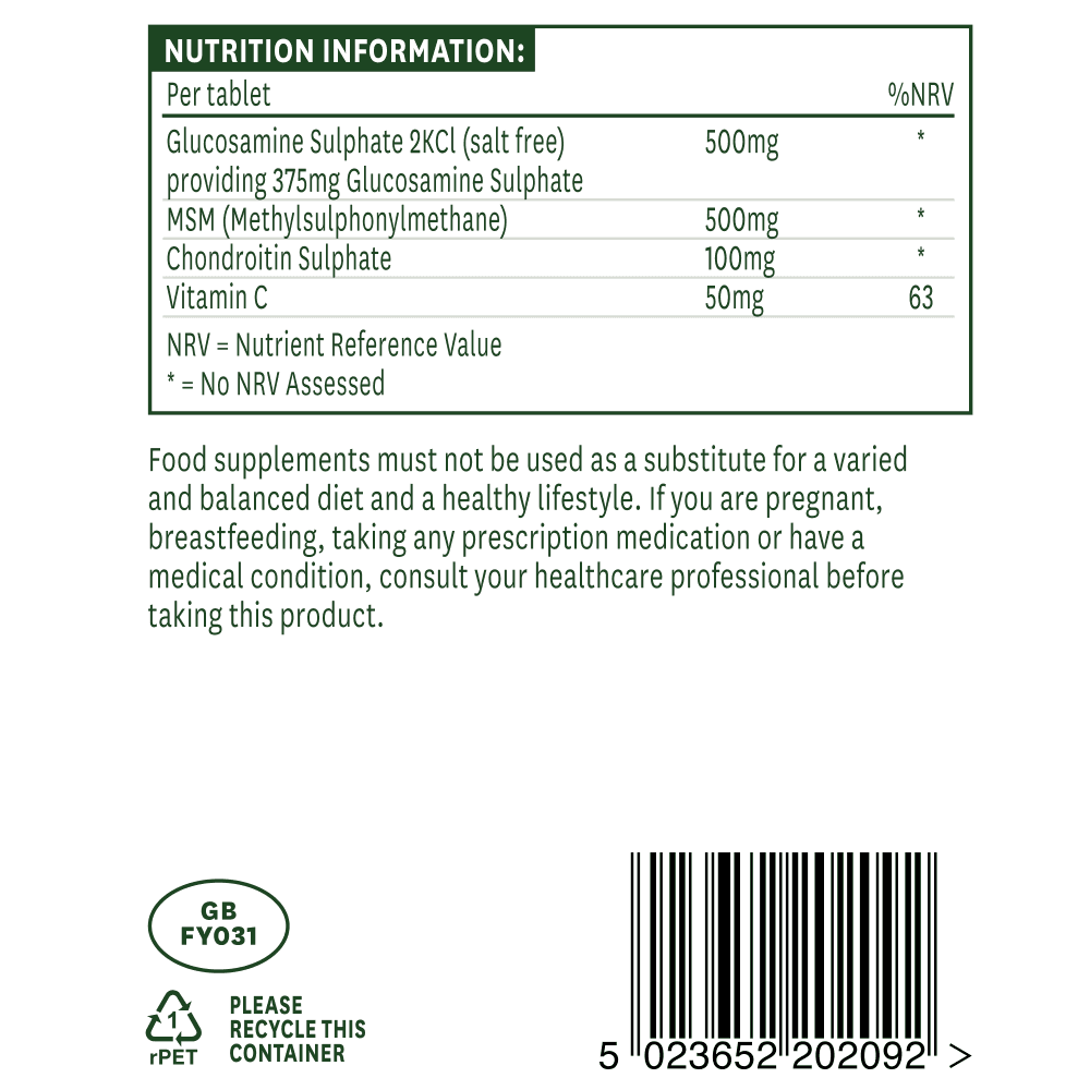 Natures Aid Glucosamine, MSM & Chondroitin 3