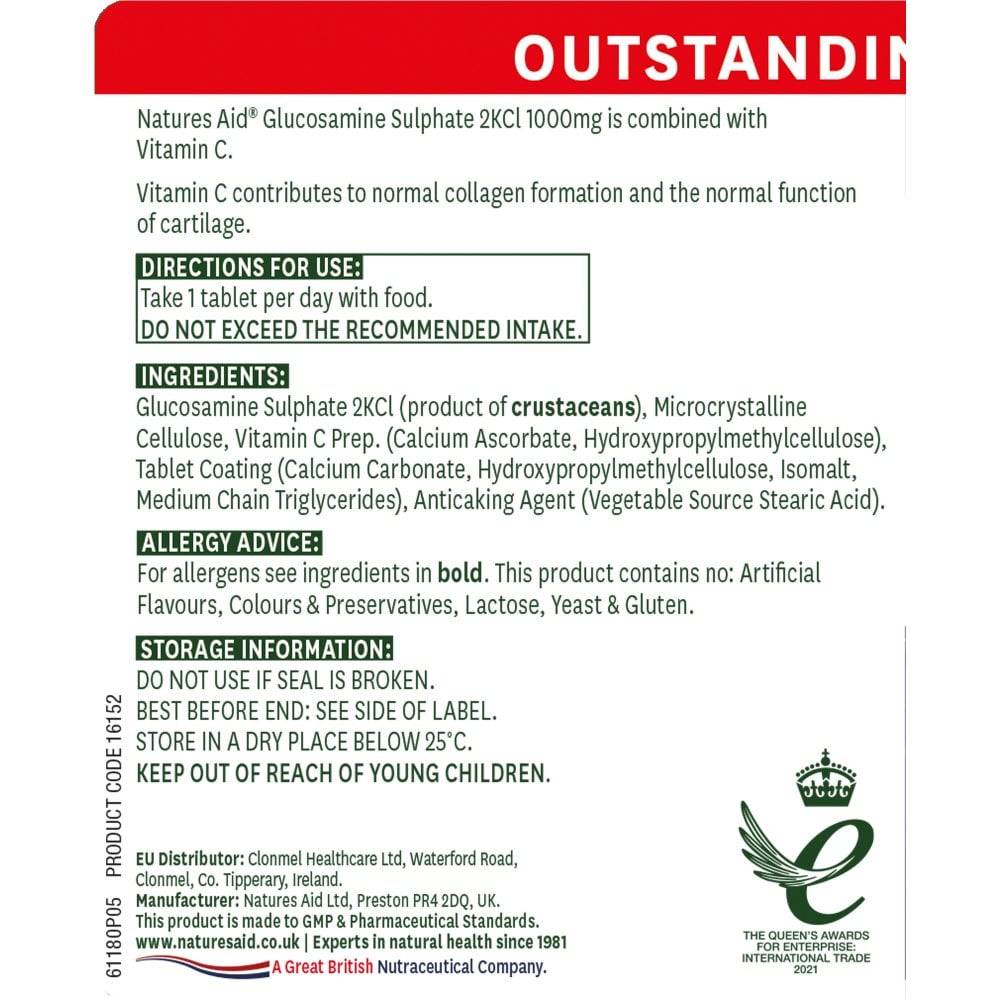 Natures Aid Glucosamine Sulphate 1000mg 2