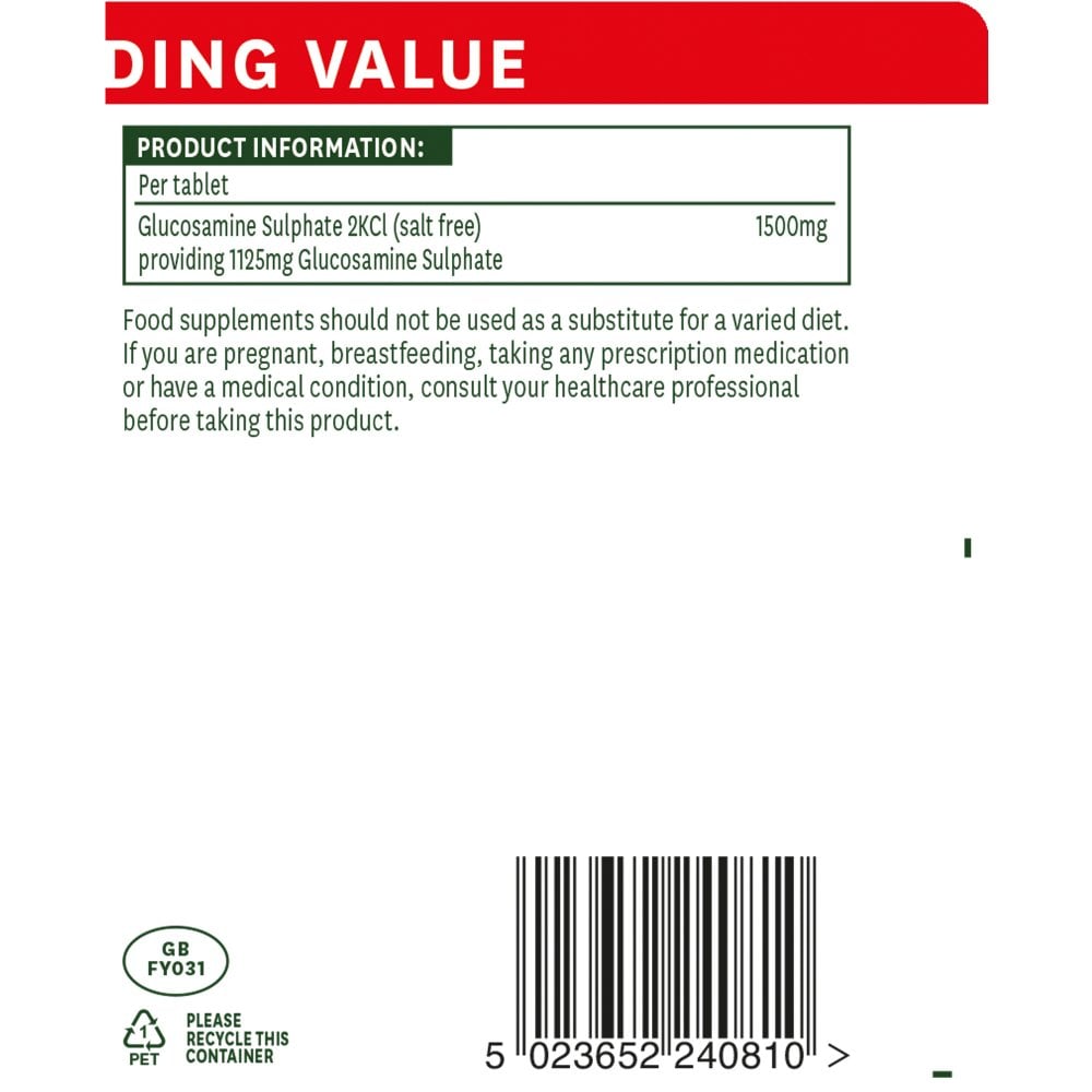 Natures Aid Glucosamine Sulphate 1500mg 3