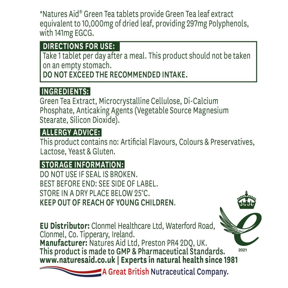 Natures Aid Green Tea 10,000mg