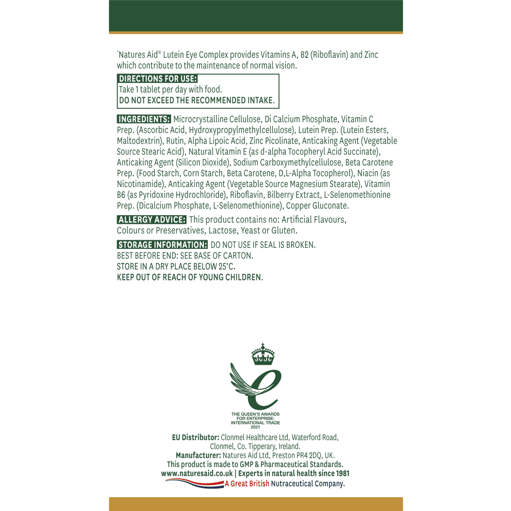 Natures Aid Lutein Eye Complex 3