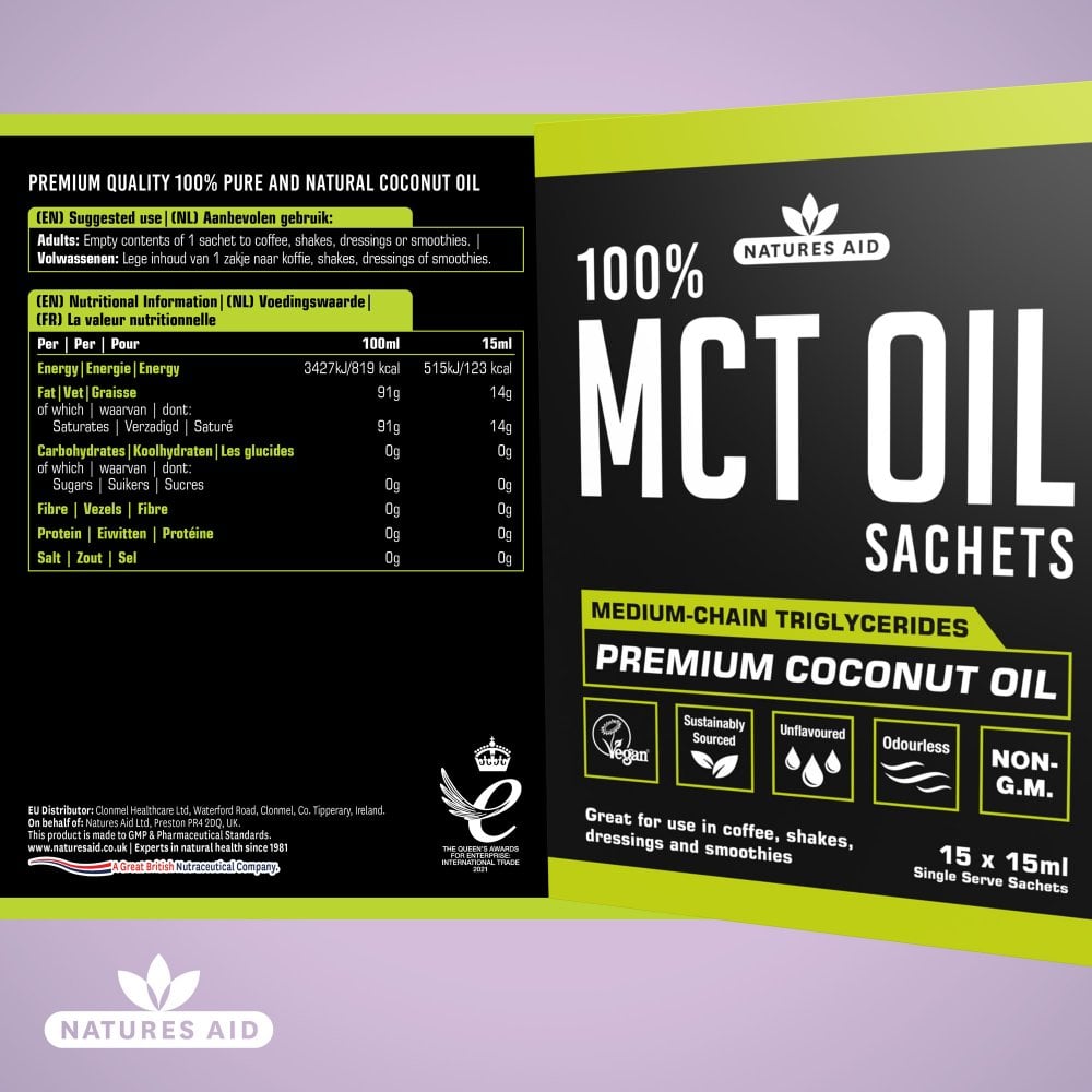 Natures Aid MCT Oil 15 x 15ml Sachets 4