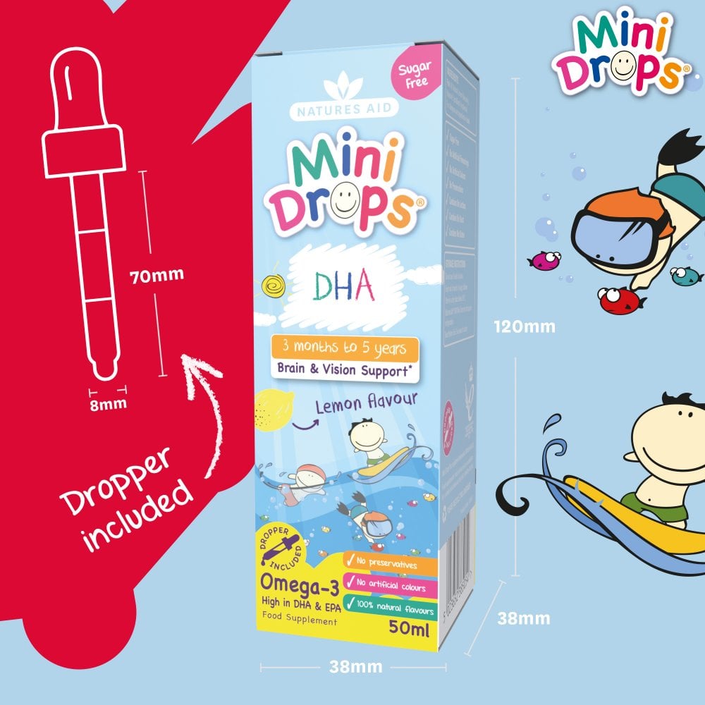 Natures Aid Mini Drops DHA (Omega-3) 6
