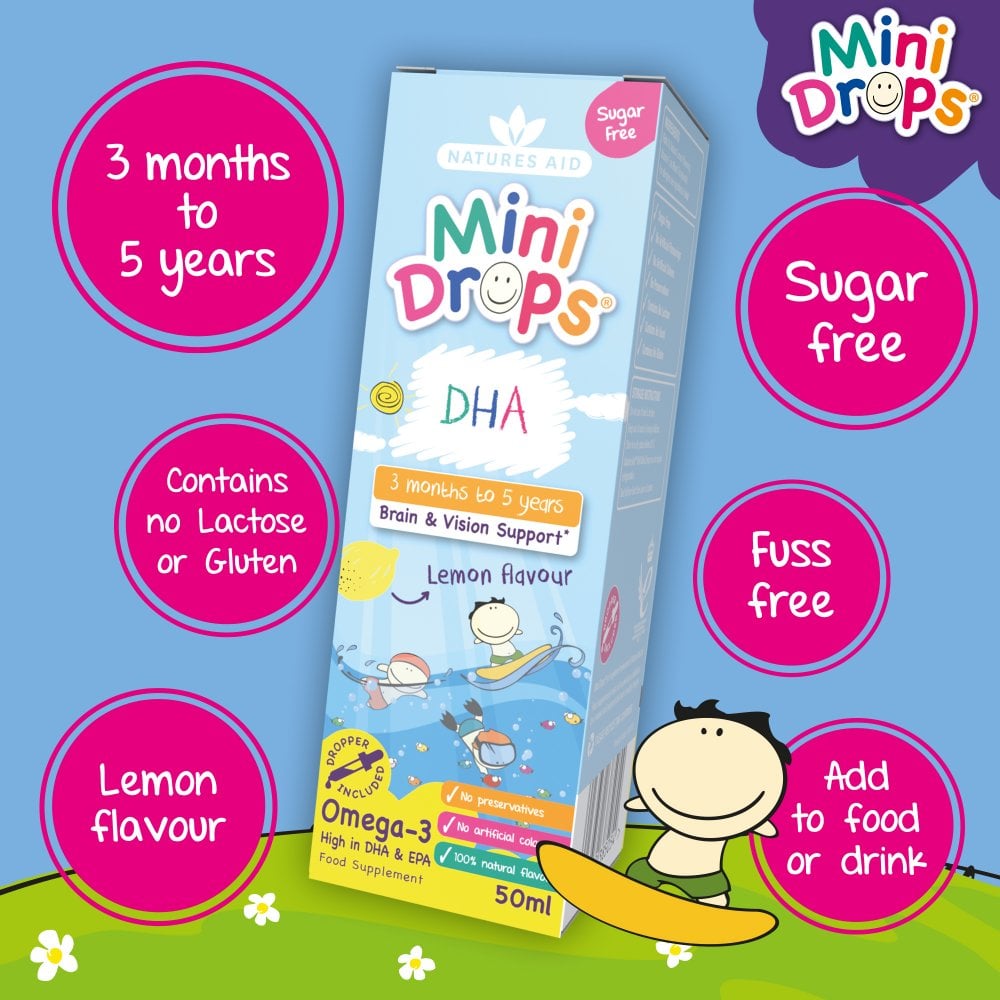 Natures Aid Mini Drops DHA (Omega-3) 3
