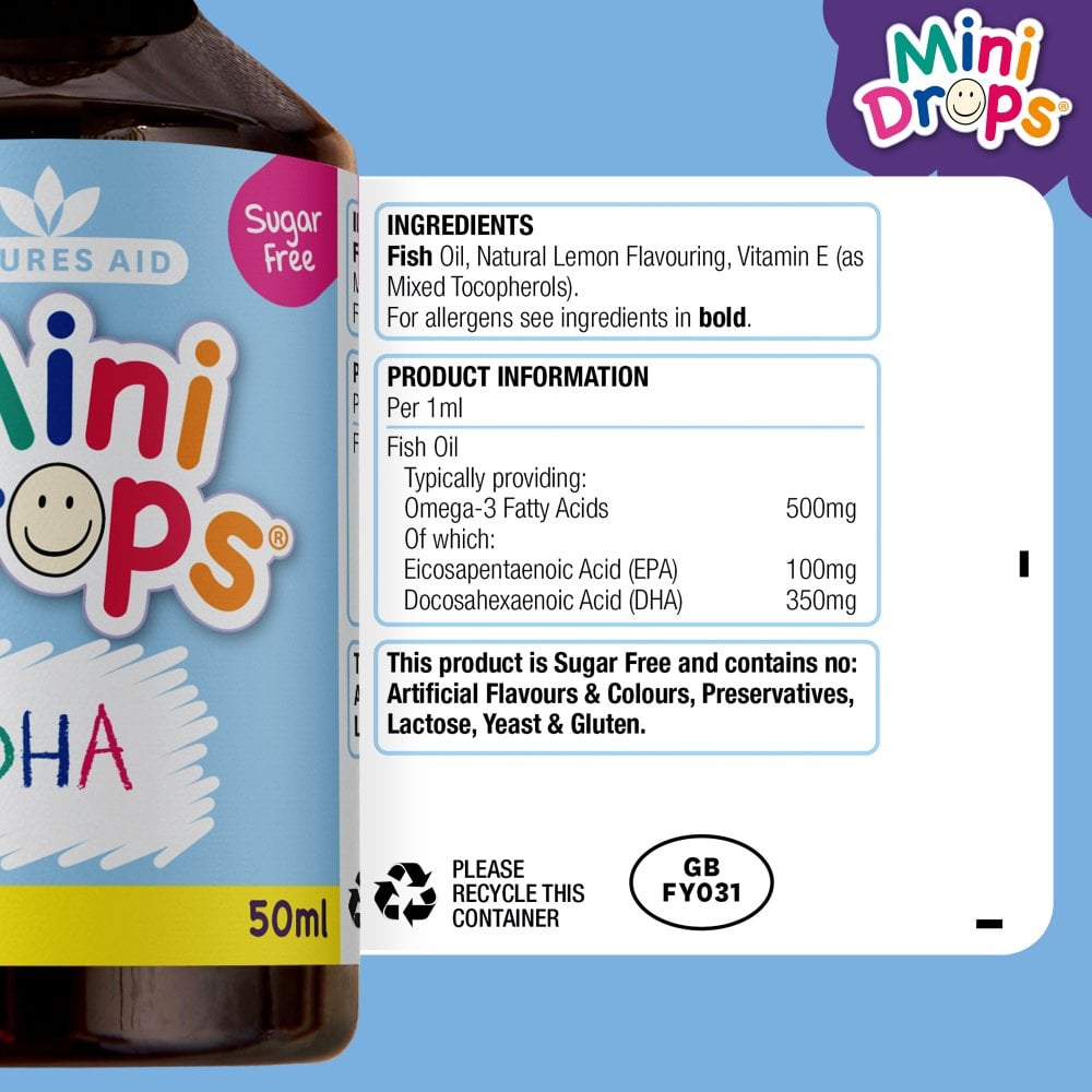 Natures Aid Mini Drops DHA (Omega-3) 5