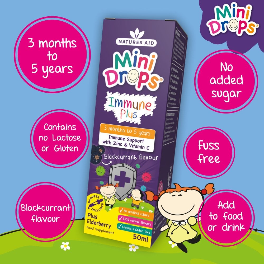 Natures Aid Mini Drops Immune Plus 3