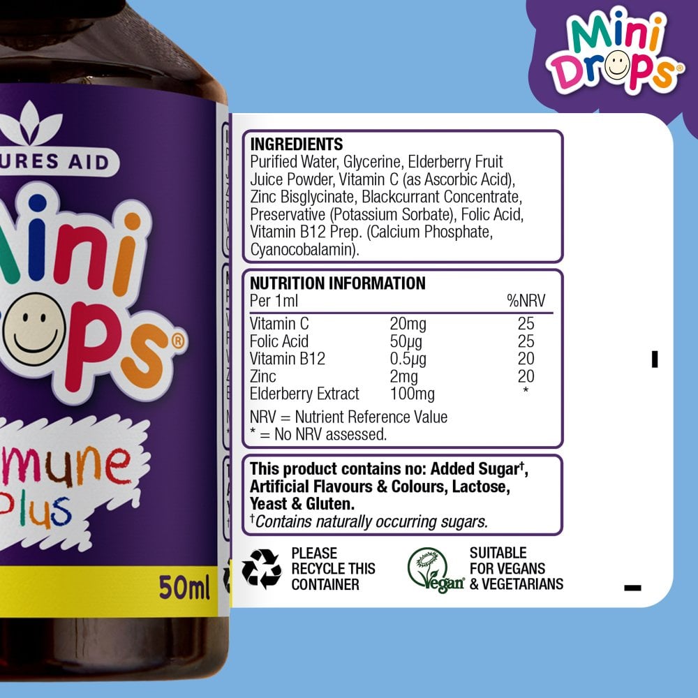 Natures Aid Mini Drops Immune Plus 5