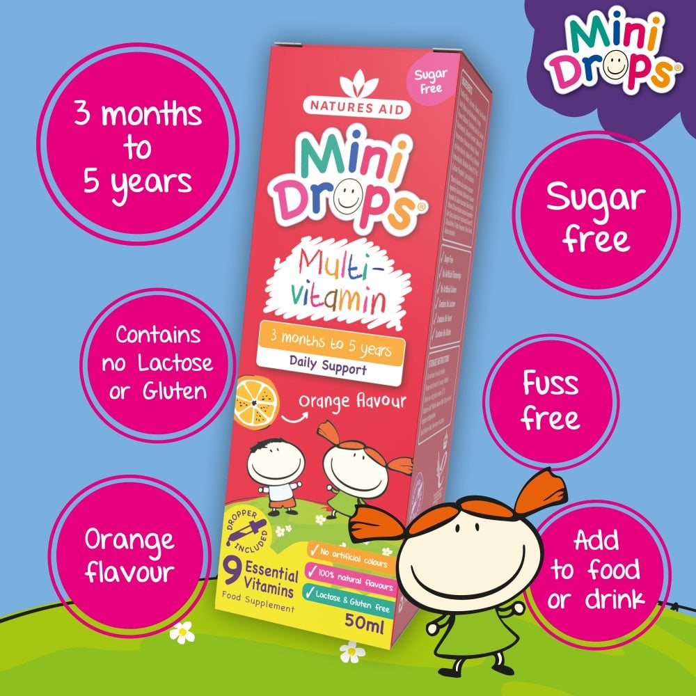 Natures Aid Mini Drops Multivitamin 3