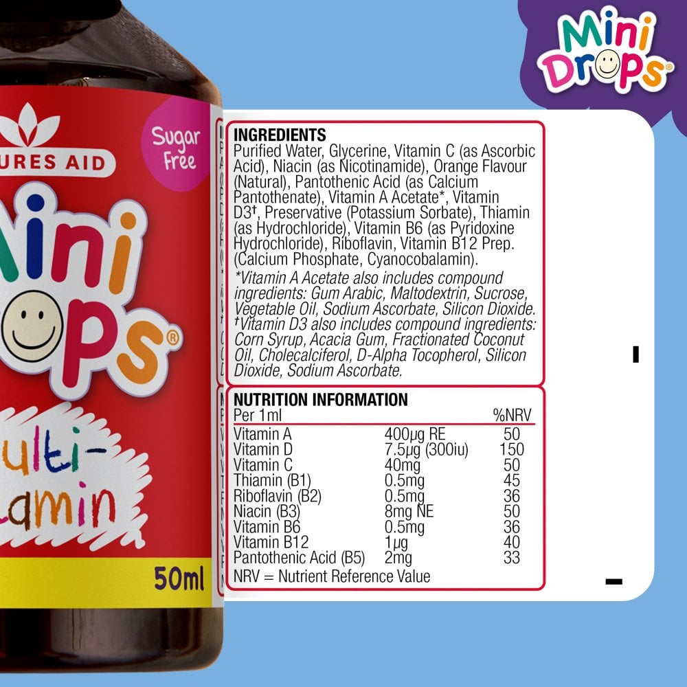 Natures Aid Mini Drops Multivitamin 5