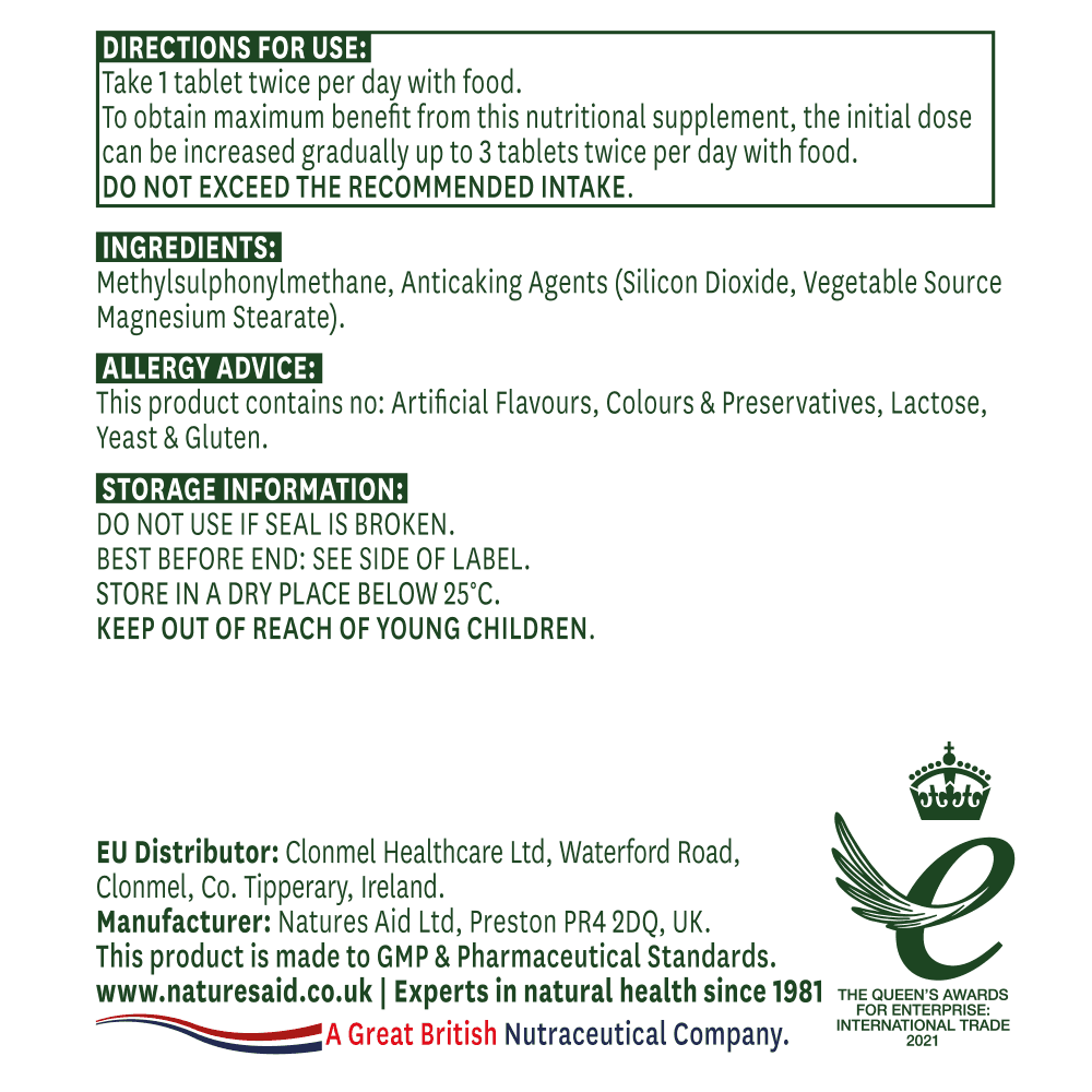 Natures Aid MSM 1000mg 2